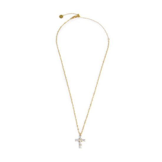 Collana con pendente Marlù in acciaio oro e zirconi bianchi MA.31CN0007G-W