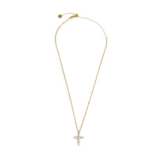 Collana con pendente Marlù in acciaio oro e zirconi bianchi MA.31CN0007G-W