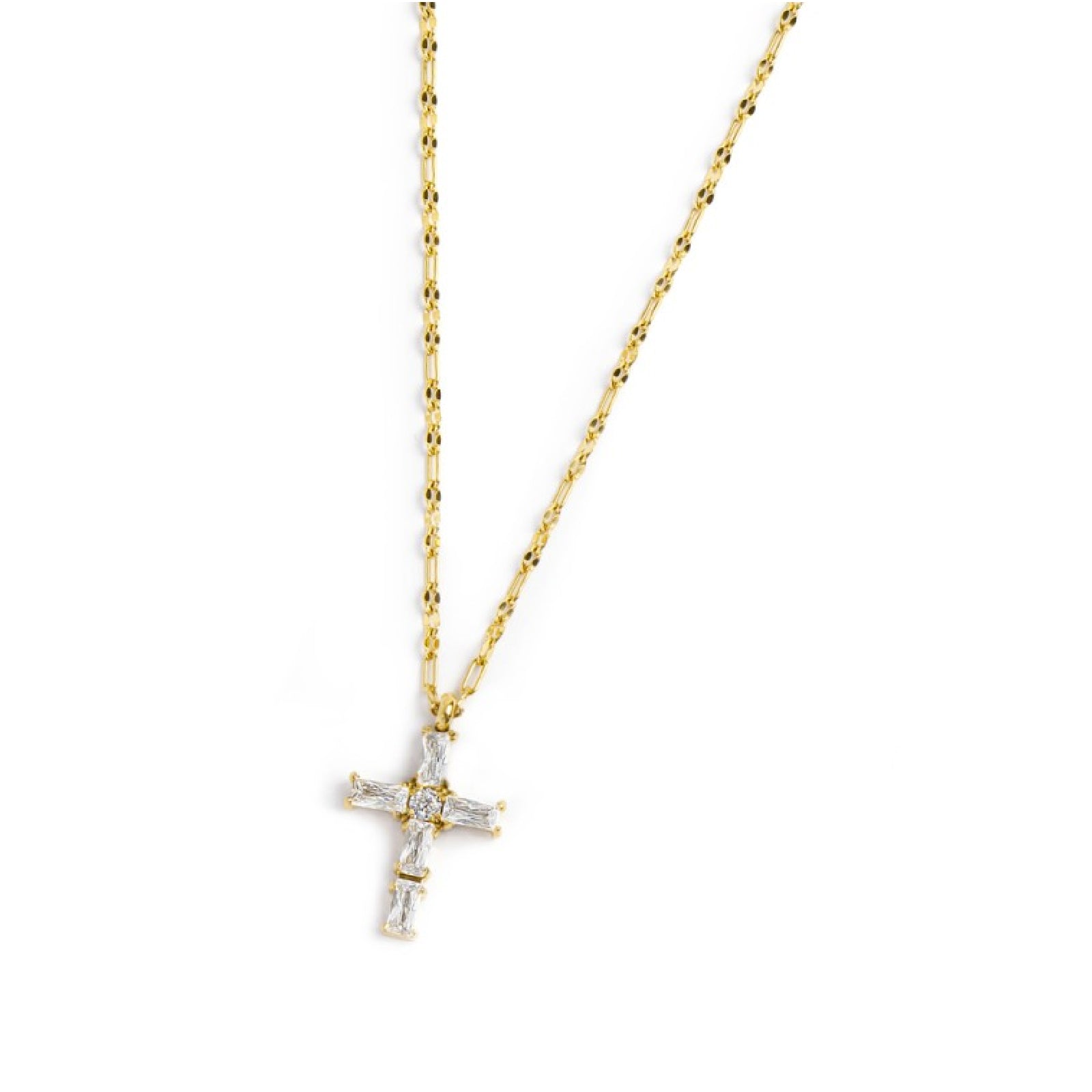 Collana con pendente Marlù in acciaio oro e zirconi bianchi MA.31CN0007G-W