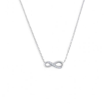 Collana girocollo Marlù in acciaio con infinito e zirconi bianchi MISURA UNICA