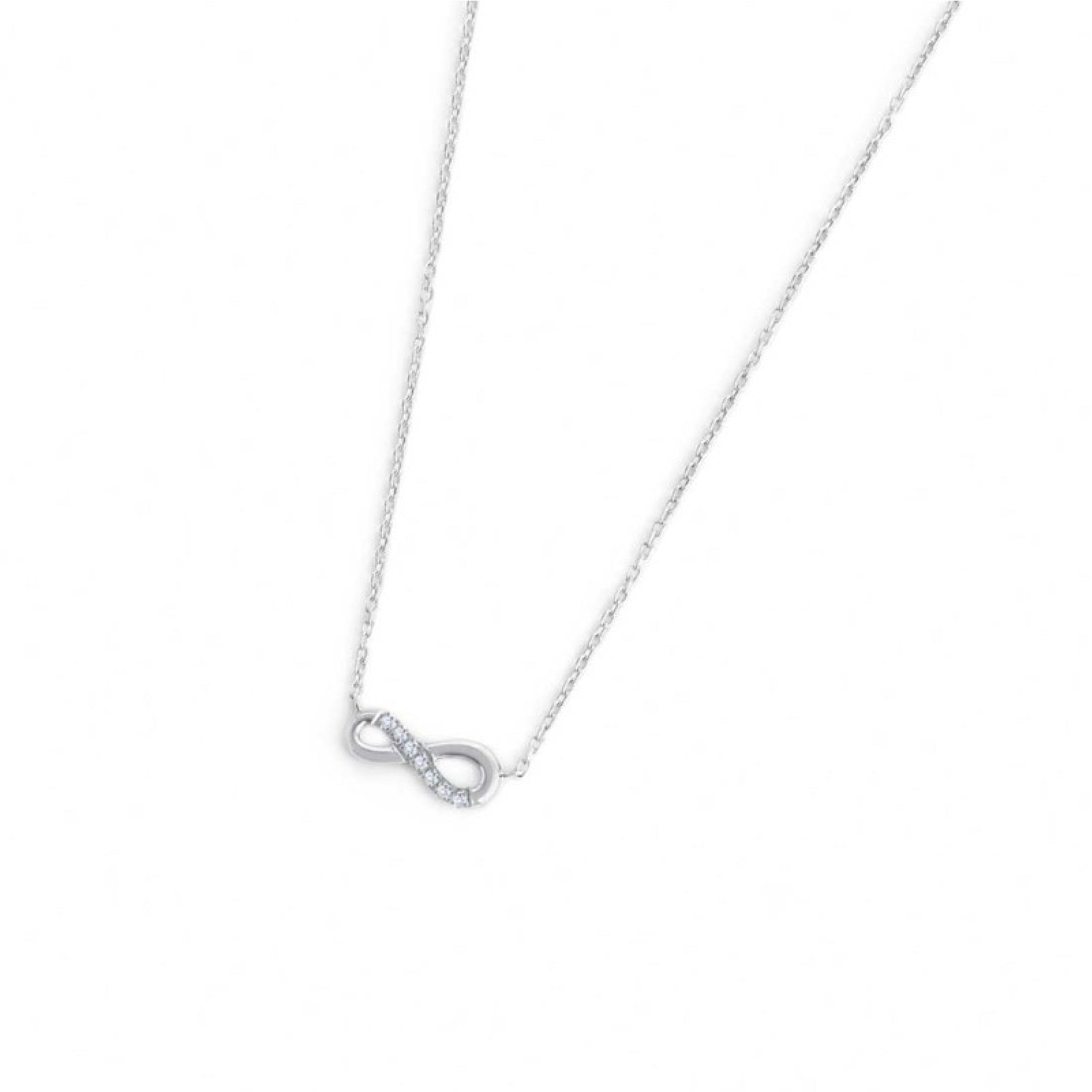 Collana girocollo Marlù in acciaio con infinito e zirconi bianchi MISURA UNICA