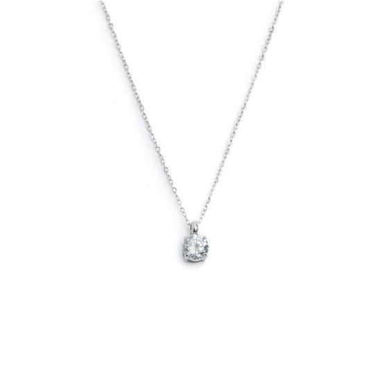 Collana girocollo Marlù in acciaio con zircone centrale 5,25 mm MISURA UNICA