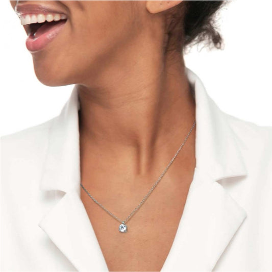 Collana girocollo Marlù in acciaio con zircone centrale 5,25 mm MISURA UNICA