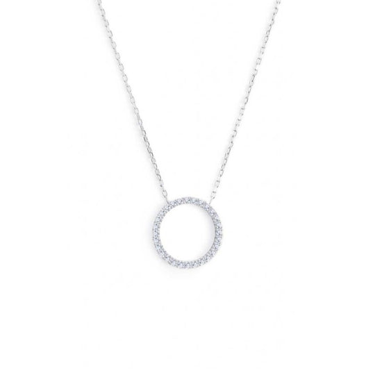 Collana girocollo Marlù in acciaio con cerchio 1,4 cm e zirconi MISURA UNICA