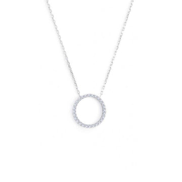 Collana girocollo Marlù in acciaio con cerchio 1,4 cm e zirconi MISURA UNICA
