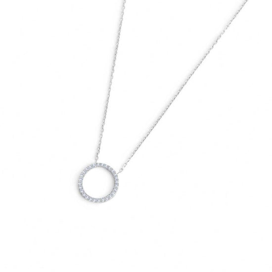 Collana girocollo Marlù in acciaio con cerchio 1,4 cm e zirconi MISURA UNICA