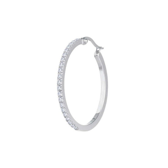 Orecchino Marlù in acciaio a cerchio 32 mm con zirconi MISURA UNICA