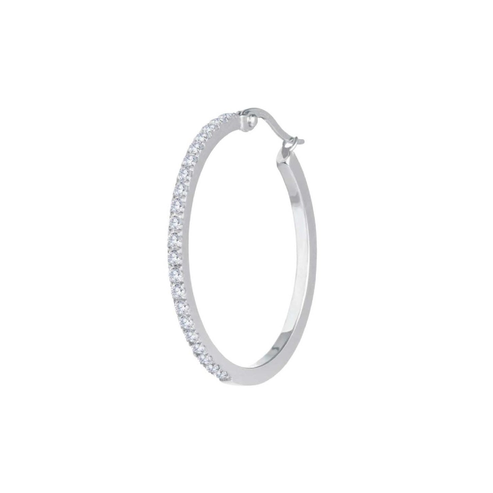 Orecchino Marlù in acciaio a cerchio 32 mm con zirconi MISURA UNICA