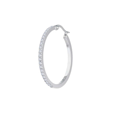 Orecchino Marlù in acciaio a cerchio 32 mm con zirconi MISURA UNICA