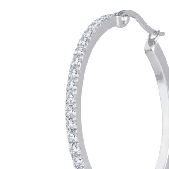 Orecchino Marlù in acciaio a cerchio 32 mm con zirconi MISURA UNICA