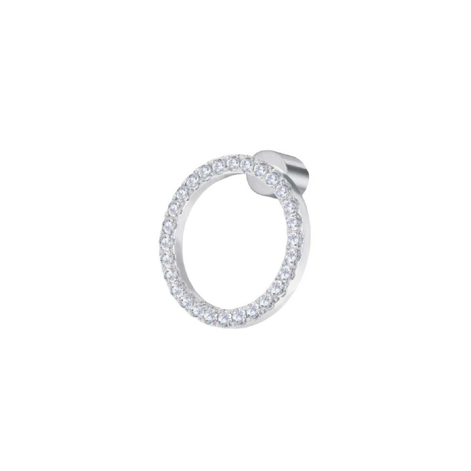 Orecchino Marlù in acciaio a forma di cerchio 1,4cm con zirconi MISURA UNICA