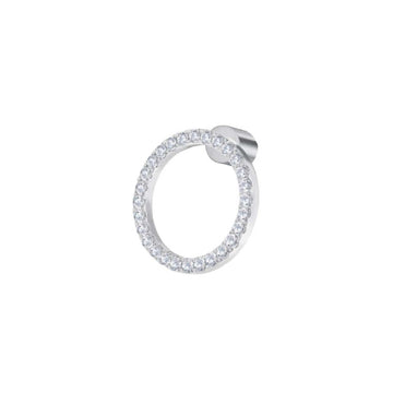 Orecchino Marlù in acciaio a forma di cerchio 1,4cm con zirconi MISURA UNICA