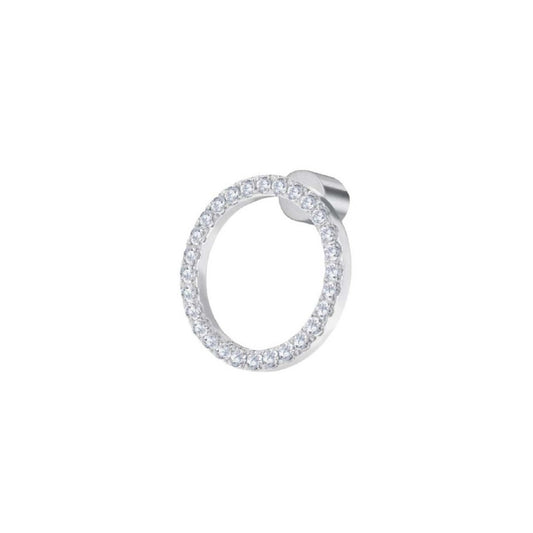 Orecchino Marlù in acciaio a forma di cerchio 1,4cm con zirconi MISURA UNICA