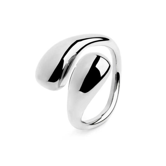 Anello Marlù Vision in acciaio a doppia goccia bombato Regolabile dalla 10 alla 13