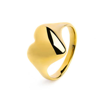 Anello Marlù Vision in acciaio pvd oro con cuore bombato 11