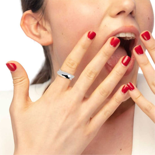 Anello doppia fascia Marlù Vision in acciaio lucido 10