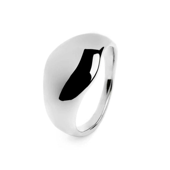 Anello Marlù Vision in acciaio a fascia larga bombato 10