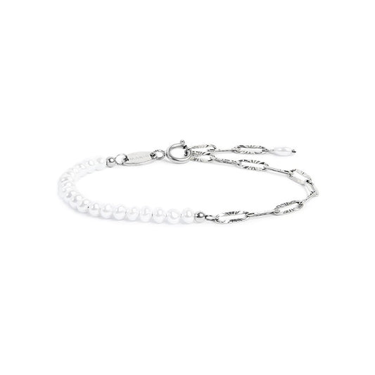 Bracciale catena da donna Marlù in acciaio rodiato con perline Regolabile dalla 15 alla 19