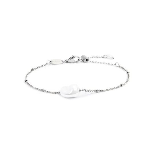 Bracciale catena grumetta da donna Marlù acciaio con perla Regolabile dalla 15 alla 19