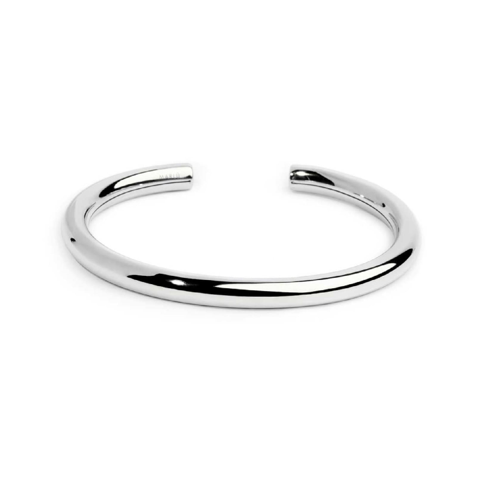 Bracciale rigido tubolare Marlù in acciaio diametro 0,6 cm diamentro 5,8-4,5 cm