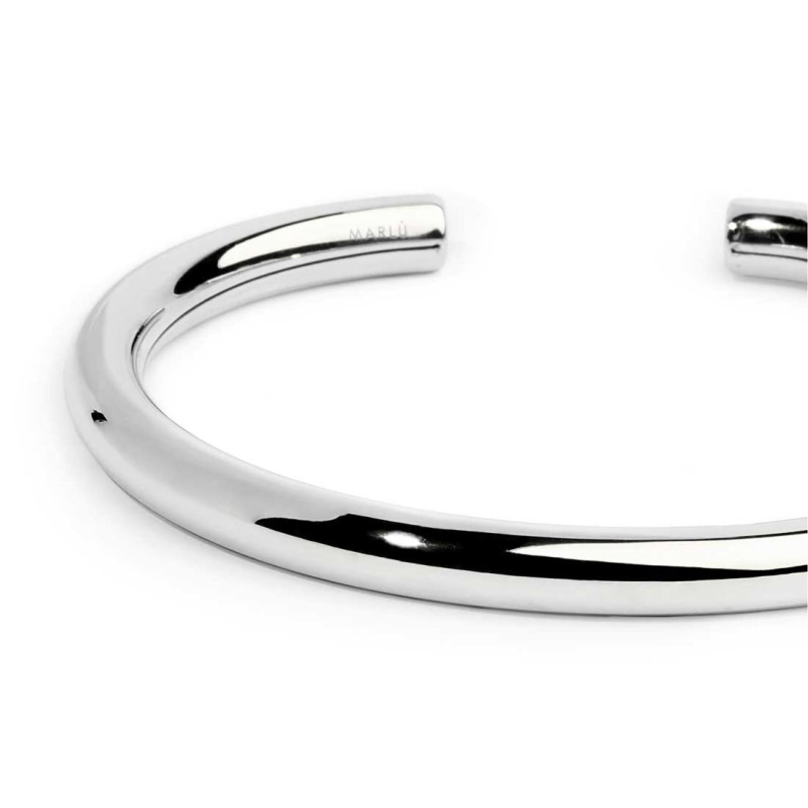 Bracciale rigido tubolare Marlù in acciaio diametro 0,6 cm diamentro 5,8-4,5 cm