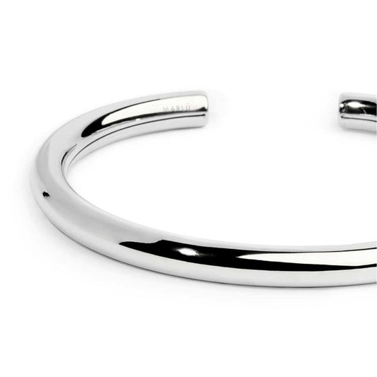 Bracciale rigido tubolare Marlù in acciaio diametro 0,6 cm diamentro 5,8-4,5 cm