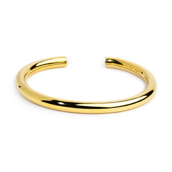 Bracciale rigido Marlù in acciaio dorato diametro 0,6 cm diamentro 5,8-4,5 cm