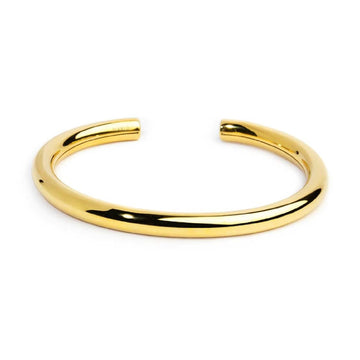 Bracciale rigido Marlù in acciaio dorato diametro 0,6 cm diamentro 5,8-4,5 cm