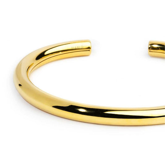 Bracciale rigido Marlù in acciaio dorato diametro 0,6 cm diamentro 5,8-4,5 cm