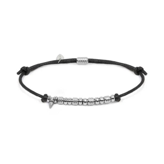 Bracciale regolabile Marlù in acciaio con cordino nero REGOLABILE