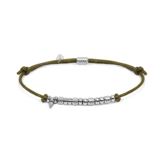 Bracciale regolabile Marlù in acciaio con cordino verde REGOLABILE