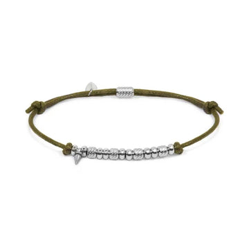 Bracciale regolabile Marlù in acciaio con cordino verde REGOLABILE