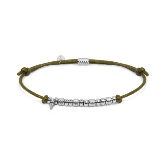 Bracciale regolabile Marlù in acciaio con cordino verde REGOLABILE