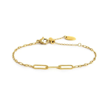 Bracciale catena Marlù Vision in acciaio pvd oro con texture 19 cm
