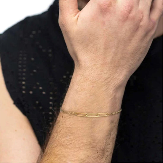 Bracciale catena Marlù Vision in acciaio pvd oro con texture 19 cm