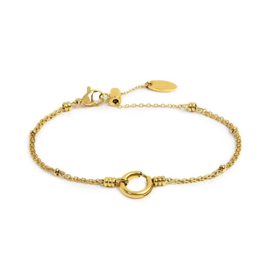 Bracciale catena Marlù Vision in acciaio pvd oro moschettone 19 cm