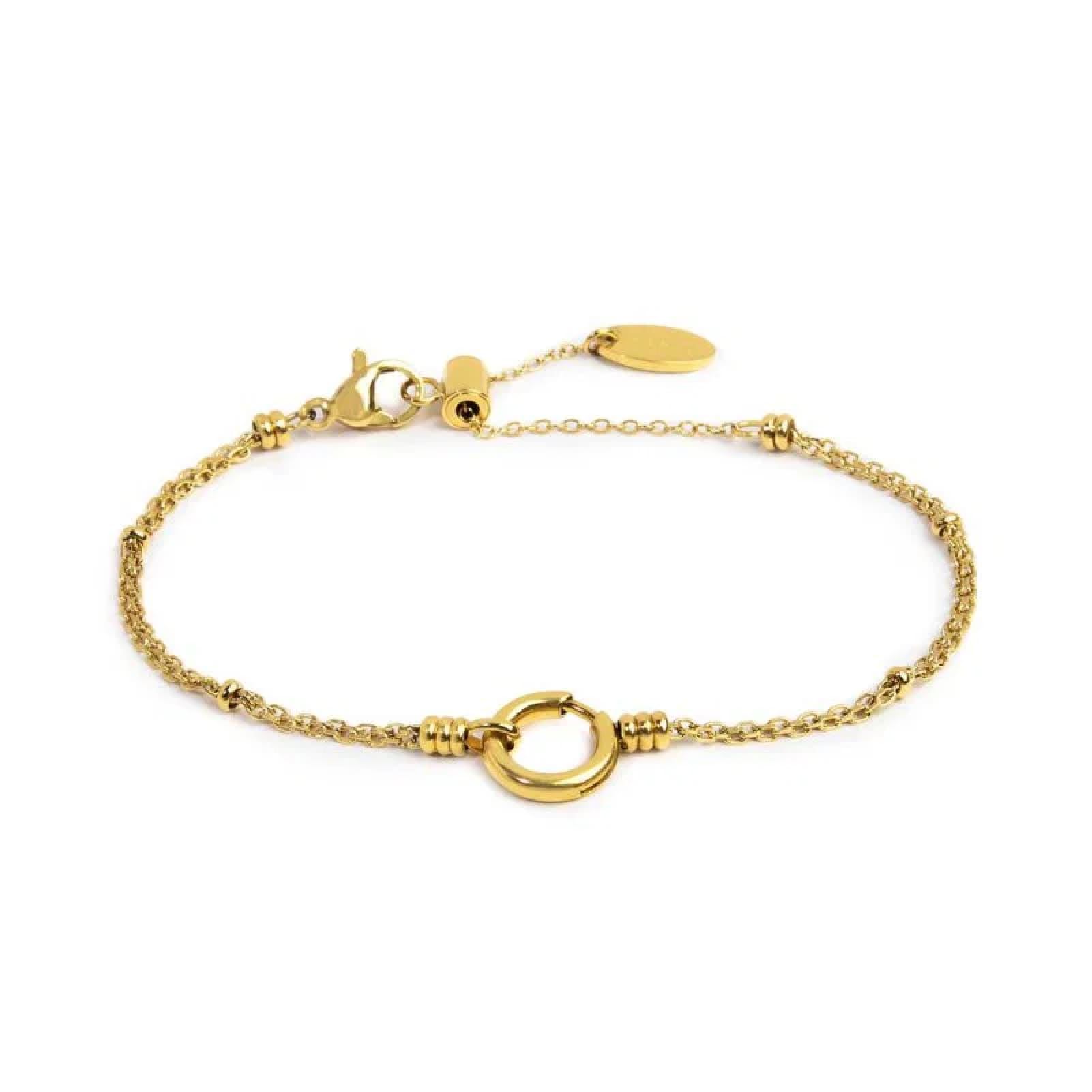 Bracciale catena Marlù Vision in acciaio pvd oro moschettone 19 cm