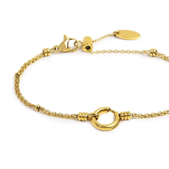 Bracciale catena Marlù Vision in acciaio pvd oro moschettone 19 cm