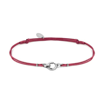 Bracciale regolabile Marlù in corda rosa con moschettone REGOLABILE