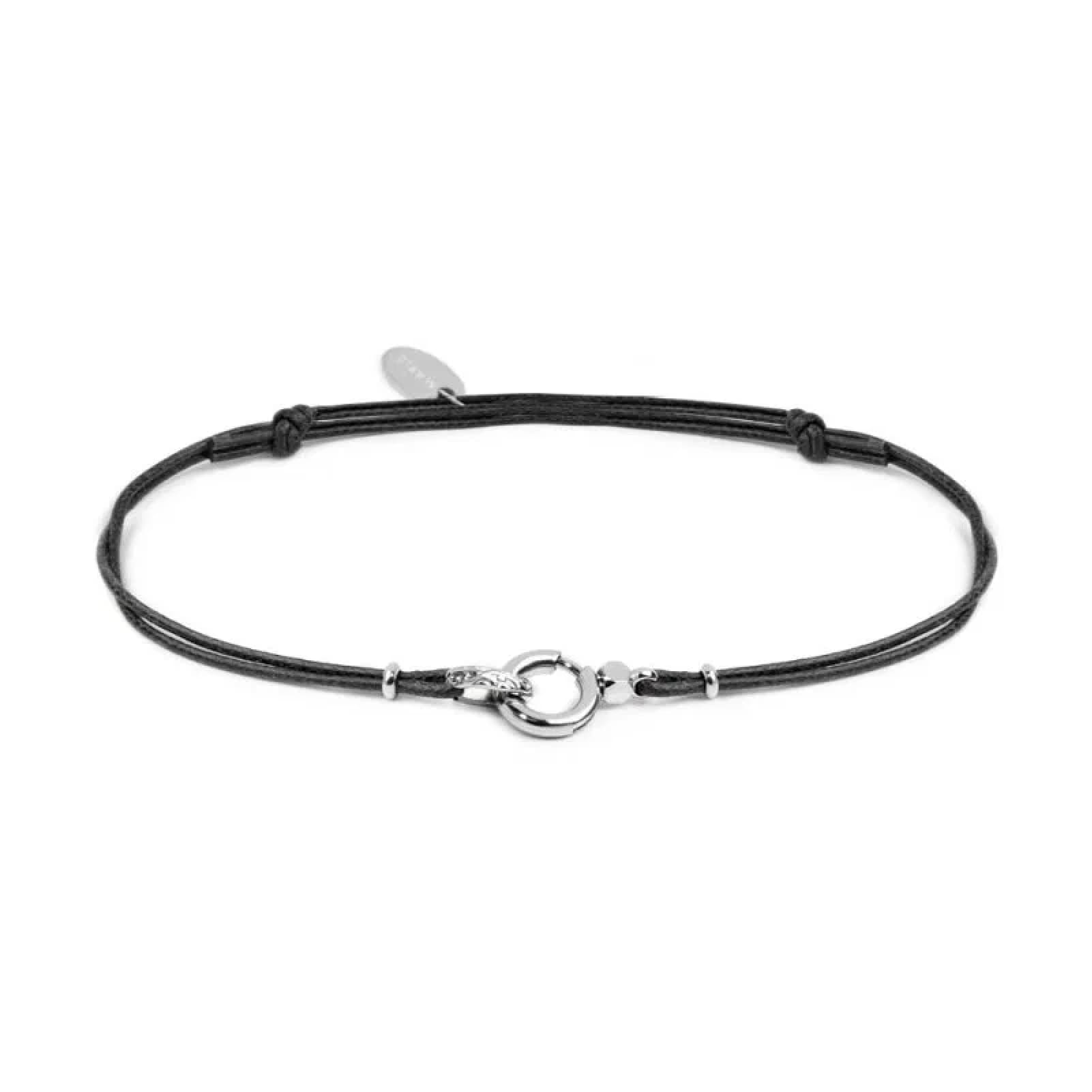 Bracciale regolabile Marlù in corda nero con moschettone REGOLABILE