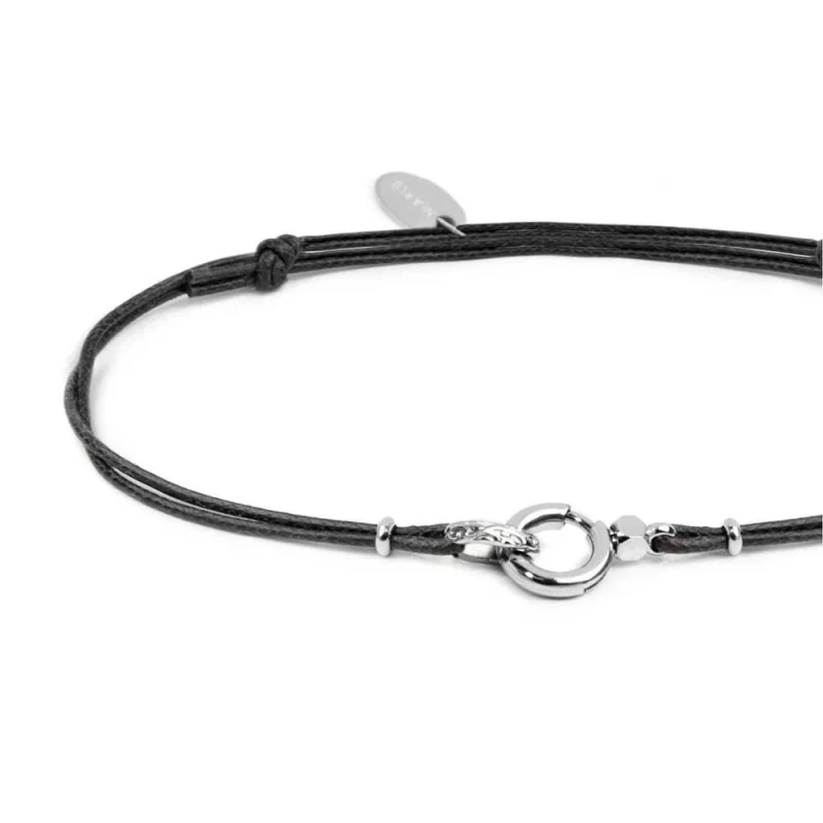 Bracciale regolabile Marlù in corda nero con moschettone REGOLABILE