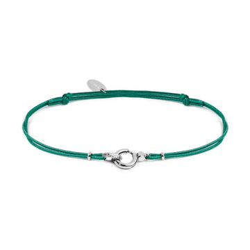 Bracciale regolabile Marlù in corda verde con moschettone REGOLABILE