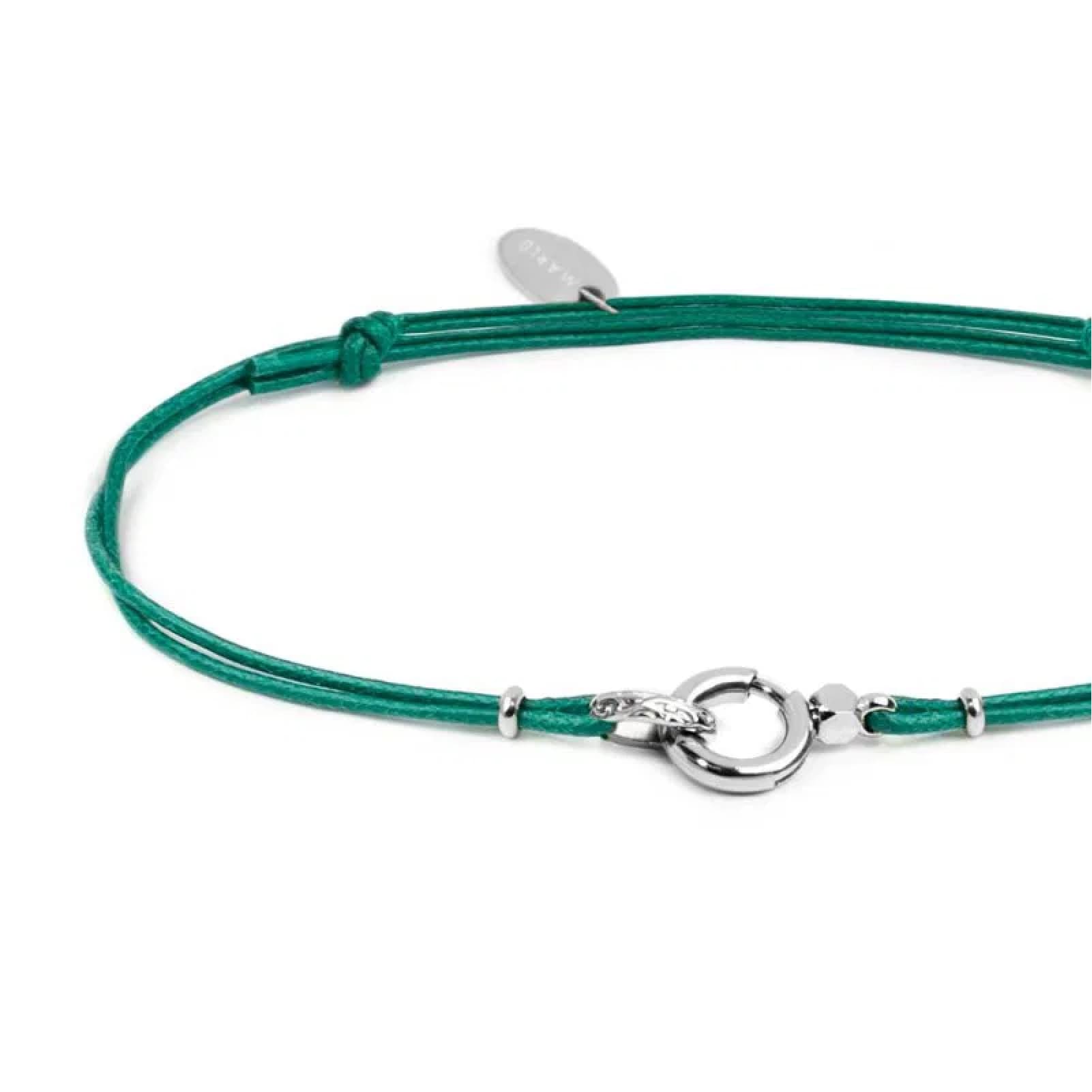 Bracciale regolabile Marlù in corda verde con moschettone REGOLABILE