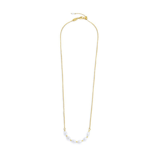 Collana girocollo da donna Marlù in acciaio dorato con perle MISURA UNICA