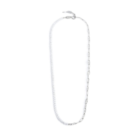 Collana girocollo da donna Marlù in acciaio rodiato con perline MISURA UNICA