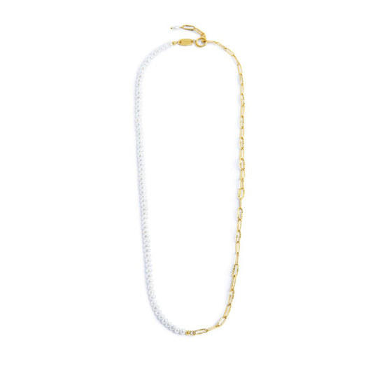 Collana girocollo da donna Marlù in acciaio dorato con perline MISURA UNICA
