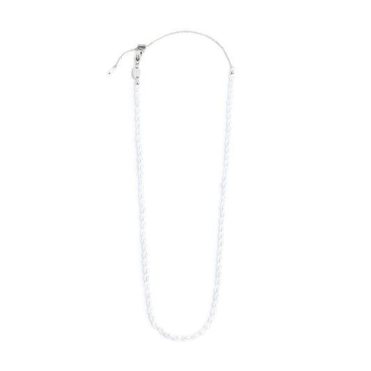 Collana girocollo da donna Marlù in acciaio rodiato perle ovali MISURA UNICA