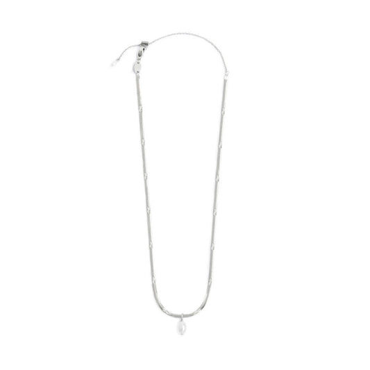 Collana girocollo snake da donna Marlù acciaio con perla MISURA UNICA