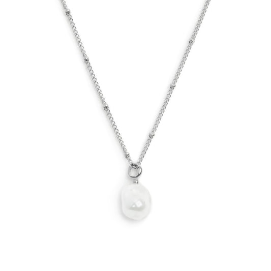 Collana girocollo grumetta da donna Marlù acciaio con perla MISURA UNICA