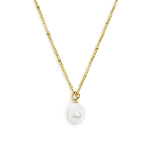 Collana girocollo grumetta donna Marlù acciaio dorato e perla MISURA UNICA